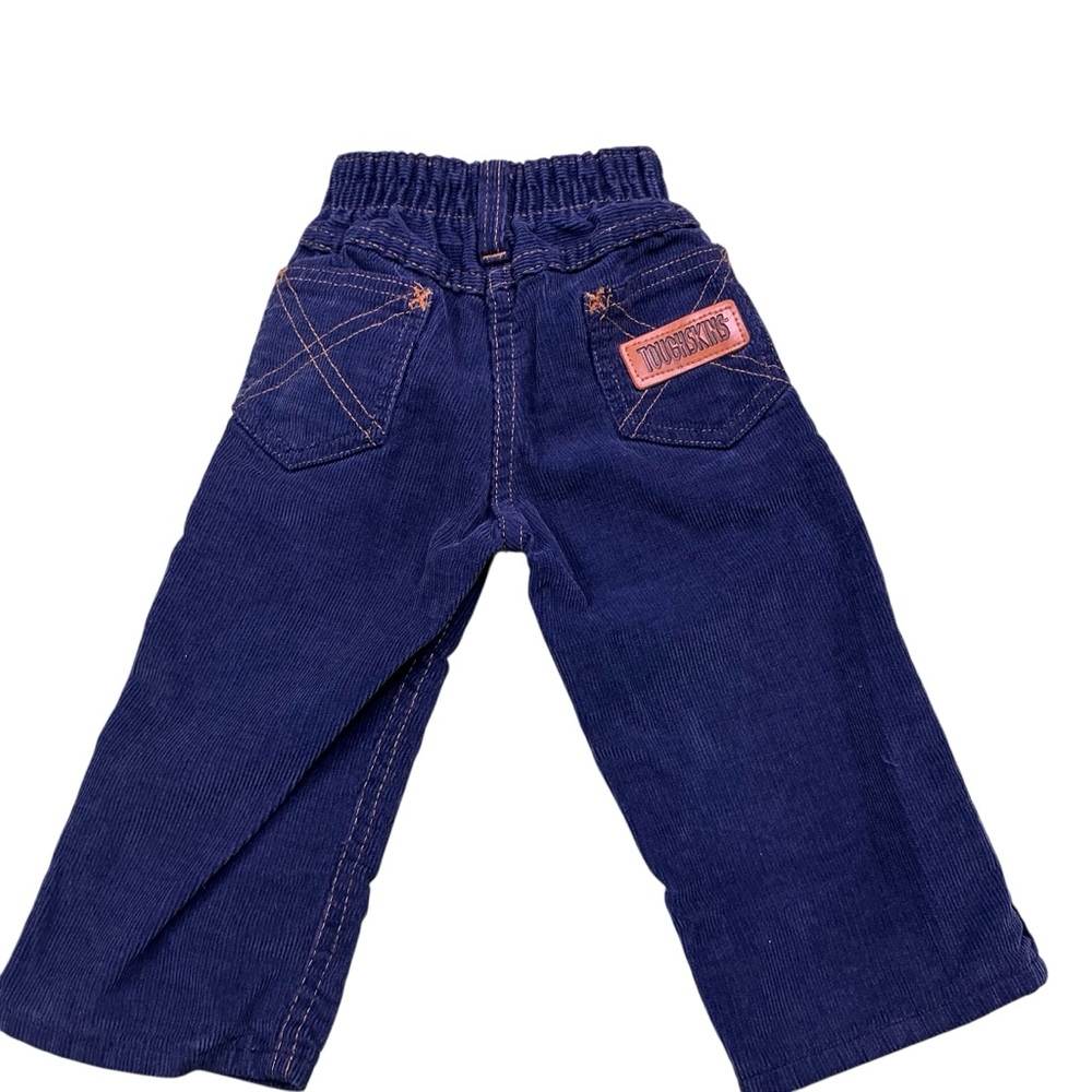 Vintage 70s Tough Skins navy blue corduroy pants 12 to 18 months USA made